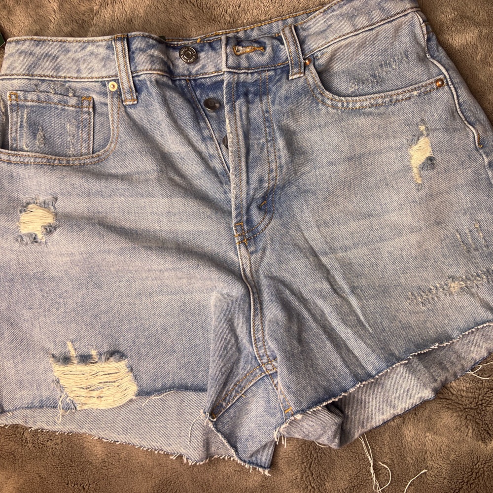 Distressed Denim Jean Shorts